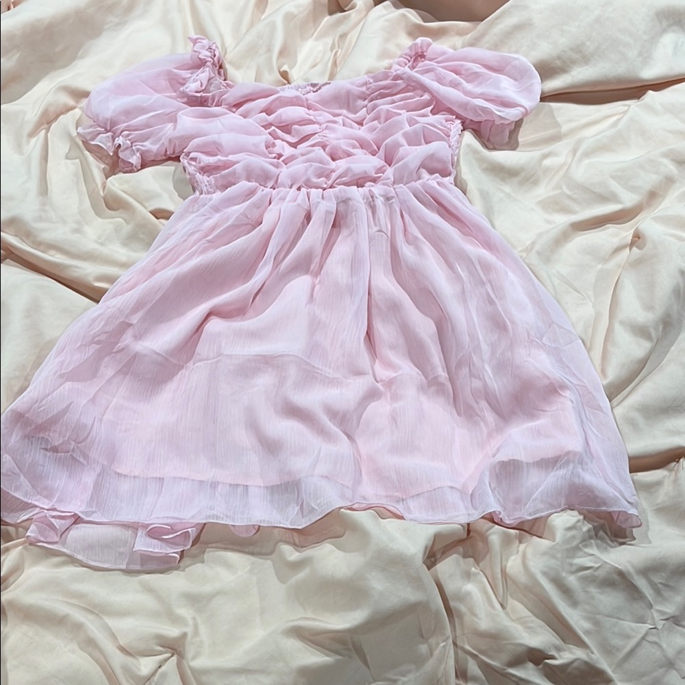 Pink Ruffled Kids Dress